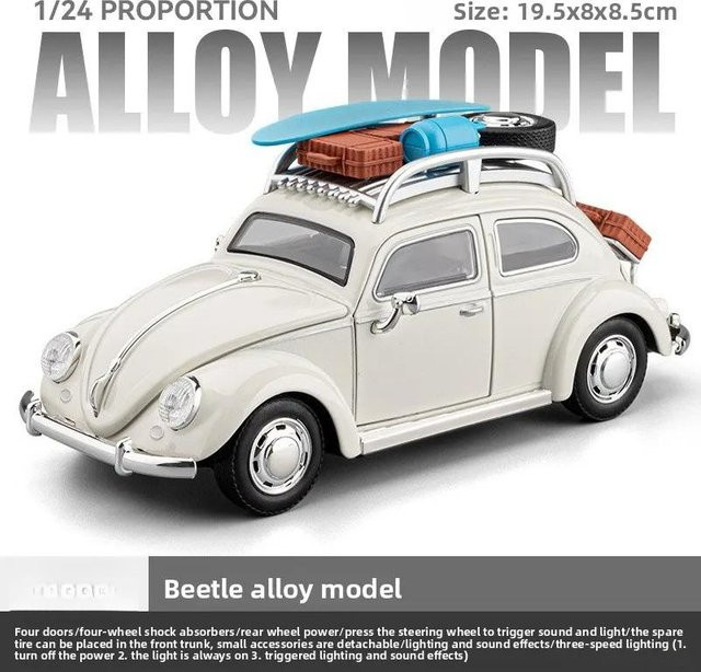 Linyi toy car Retro Käfer, Die-Cast Legierung Auto Modell, 1:24 Skala, mit Licht & Ton, ab 14 Jahren - Bild 1