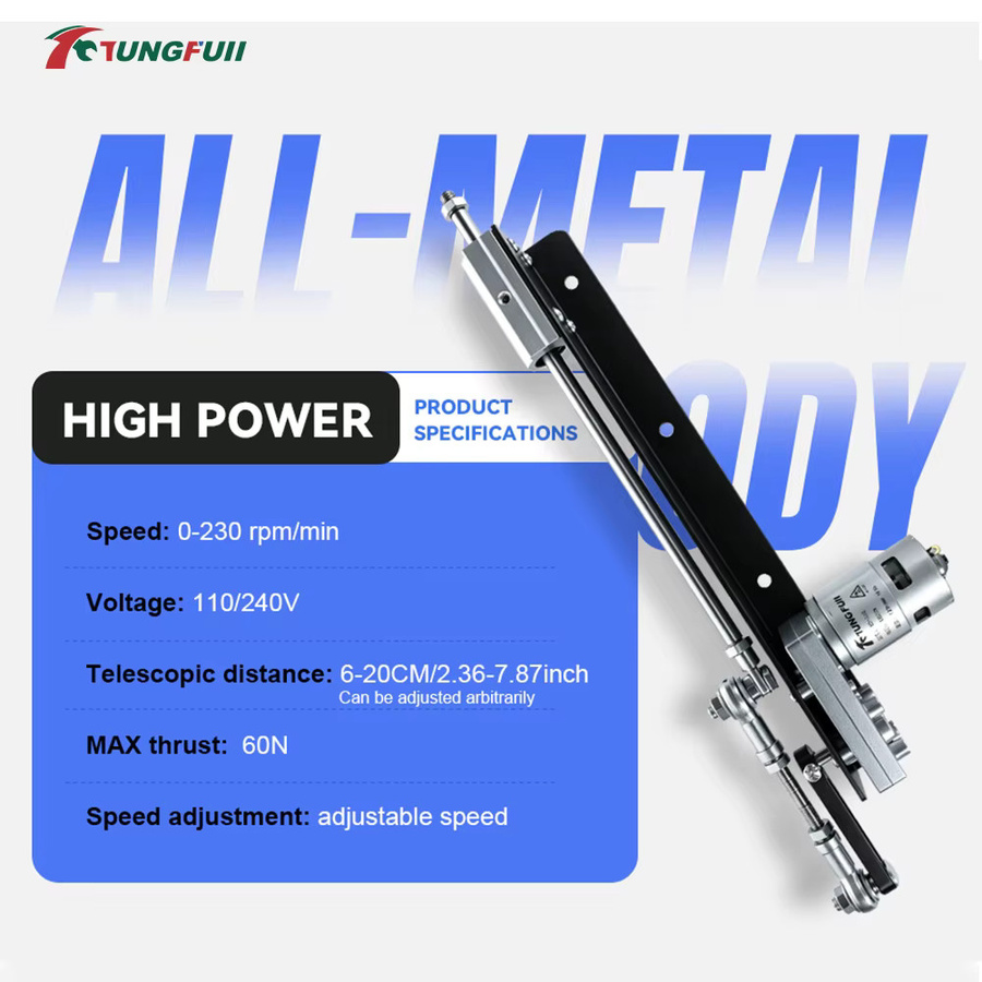 Tungfull 24V Linearbewegungssystem mit oszillierender Bewegung, einstellbarer Hub von 6-20 cm, Getriebemotor-Kit mit doppelt verstellbarem Montageständer - Bild 6