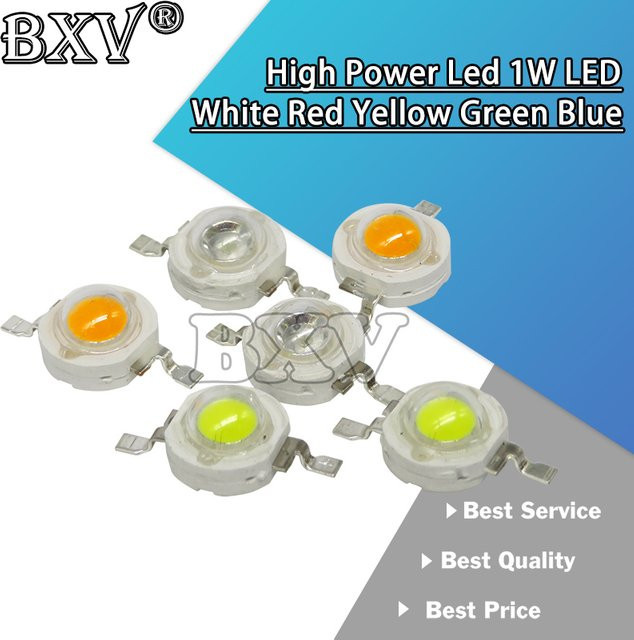 20 Stück High Power LED 1W Set in Weiß und Multicolour (Rot, Gelb, Grün, Blau) - Bild 1