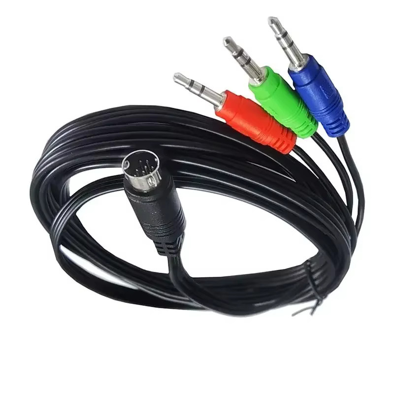 BSN Mini DIN 9Pin auf 3x DC 3,5mm Audiokabel, Rot Grün Blau, Länge: 1,8 m - Bild 4