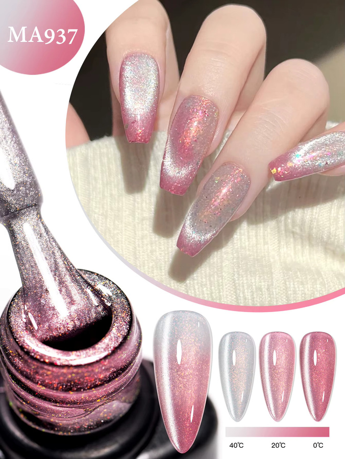 Mtssii Glitzer-Thermo-Magnet-Nagelgel, 7 ml, Schimmernd, Damen - Bild 3