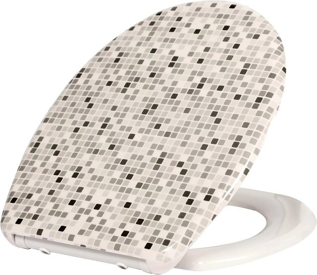 SINOBATH Toilettensitz aus Duroplast mit Soft-Close und Quick-Release Funktion, oval, grau/mehrfarbig, UF12-552 - Bild 1