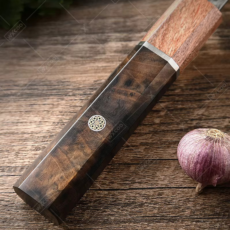WXCOO Japanisches Kiritsuke Kochmesser aus Edelstahl in Silber mit Holzgriff für Fleisch und Gemüse - Bild 2