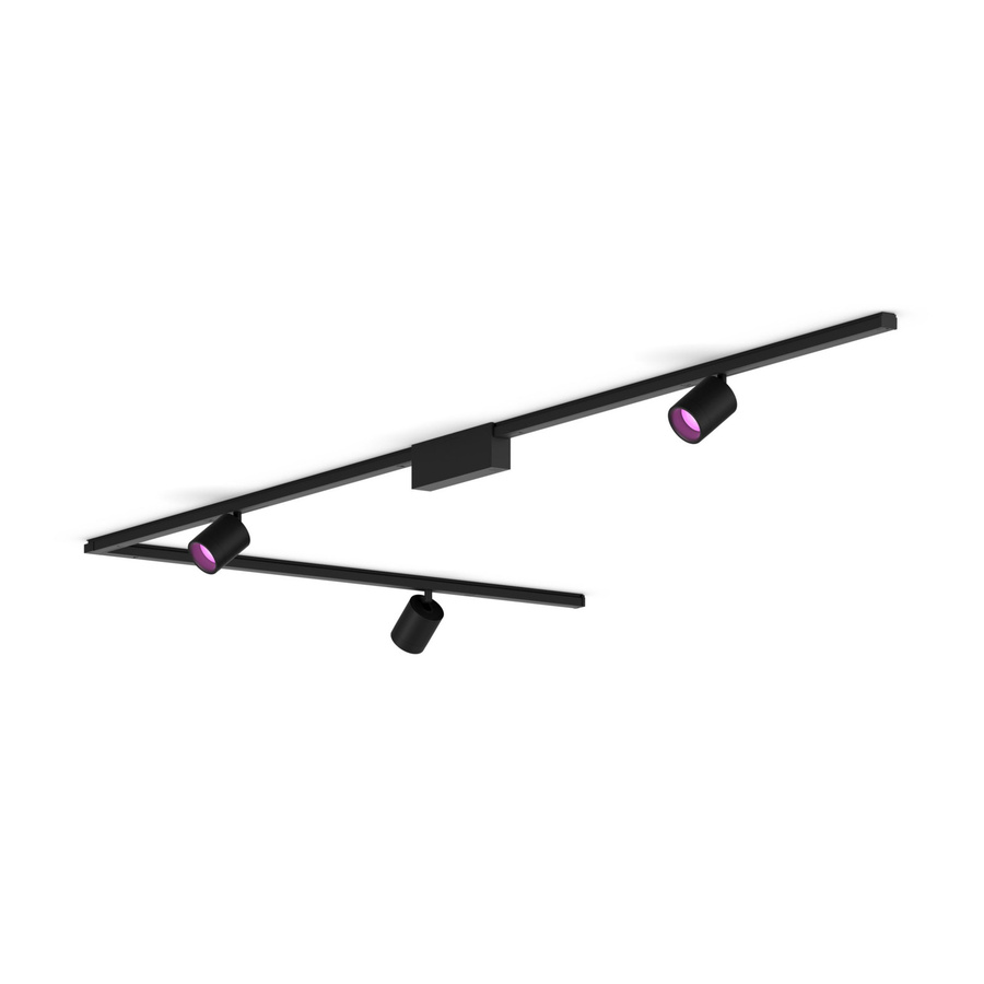 Philips Hue Perifo Basis-set L-förmige Deckenleuchte Schwarz mit 3 Spots und Schienensystem - Bild 1