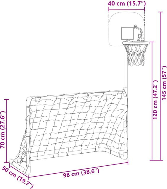 VD Home Furnishing Kinder Fußball- und Basketball-Set mit Bällen - Bild 1