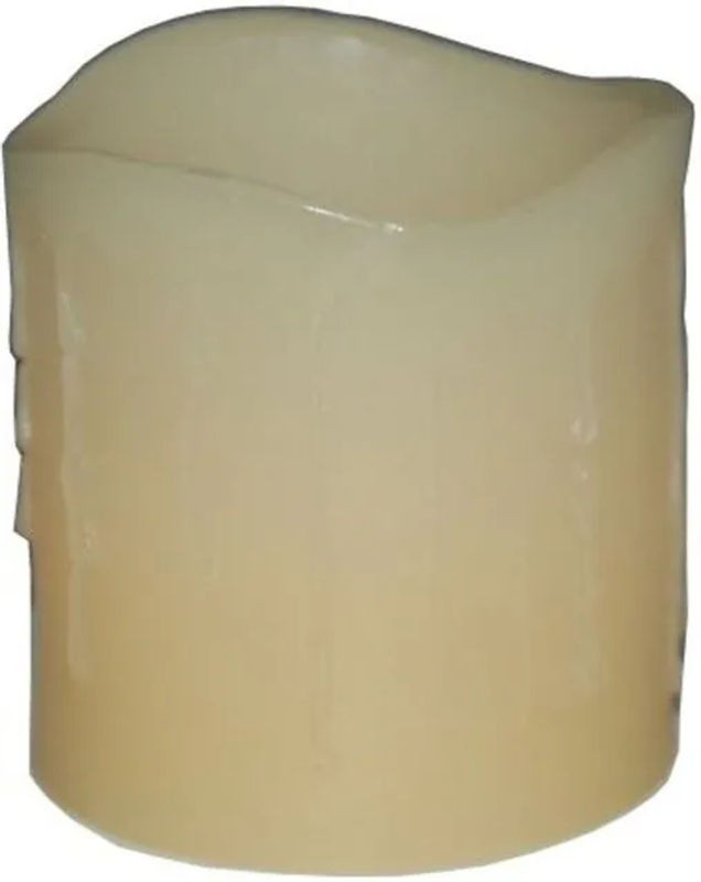 Buri LED Stumpenkerze mit Flackereffekt in Weiß und Creme, elektrische Dekokerze für Weihnachten, B/T/H: 6,5 x 6,5 x 7 cm - Bild 1