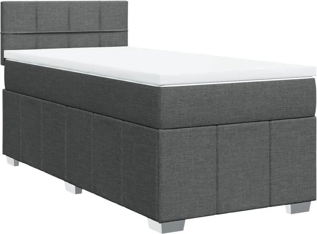 vidaXL Boxspringbett mit Matratze Dunkelgrau B/T/H: 80 x 200 x 100,5 cm - Bild 1