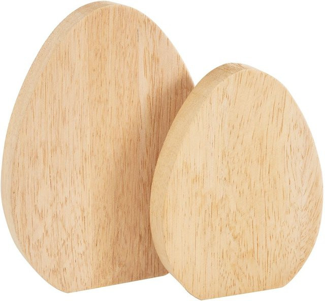 VBS Holz-Eier Flach Beige zur Osterdekoration - Bild 1