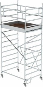 MUNK Klappgerüst in Silber mit einer Plattform-Höhe von 2,80 m, Breite: 1,35 m, Tiefe: 1,80 m - Bild 1