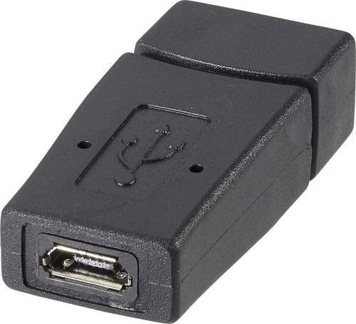 Renkforce USB 2.0 Adapter mit 1x USB-A Buchse und 1x Micro-B Buchse, Schwarz, rf-usba-01 - Bild 1