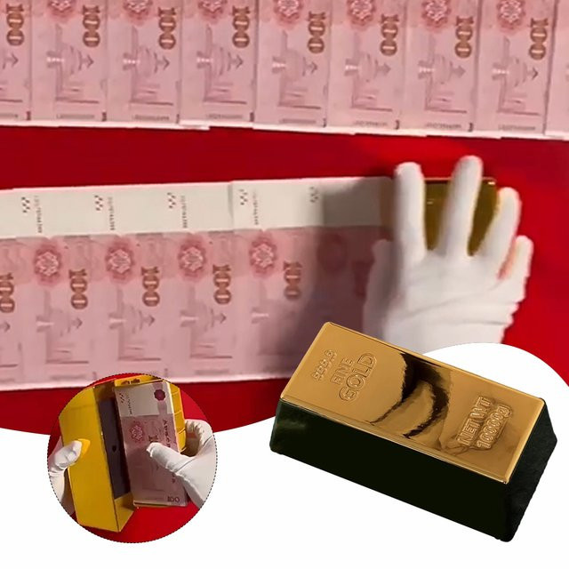 Rote Geldpakete in Gold-Optik für das Frühlingsfest und Neujahr als Dekorationszubehör - Bild 1