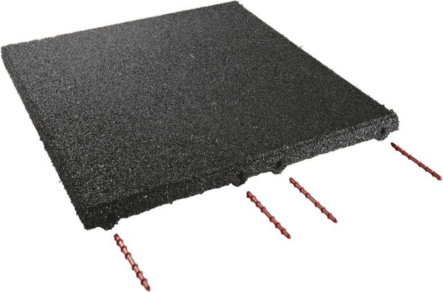 TERRASOFT Fallschutzplatte aus Gummi in Schwarz und Anthrazit, B/H/T: 50 x 3 x 50 cm, 10 m² Paket - Bild 1