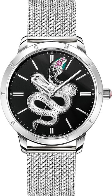 Thomas Sabo Damenuhr Schlange, Quarz, Edelstahl, Schwarz, 33 mm, 5 ATM - Bild 1