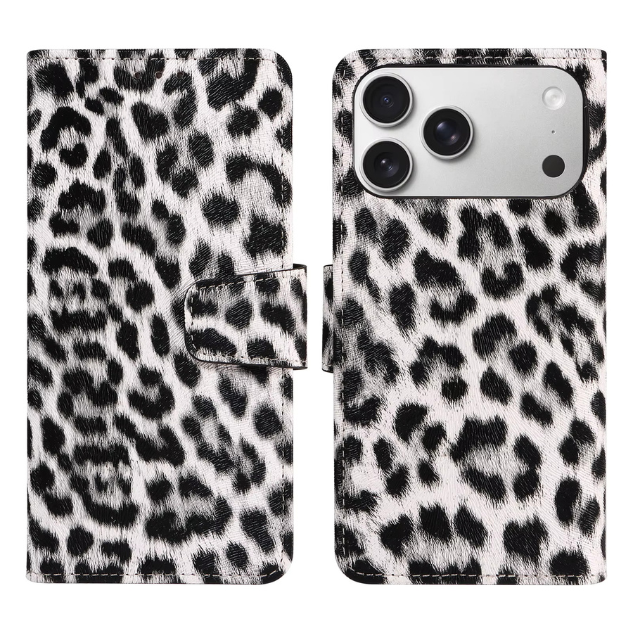 Stoßfeste Leder-Handyhülle mit Leopardenmuster für iPhone 11 bis iPhone 17 Pro Max Plus Mini in Multicolour und Purple - Bild 2