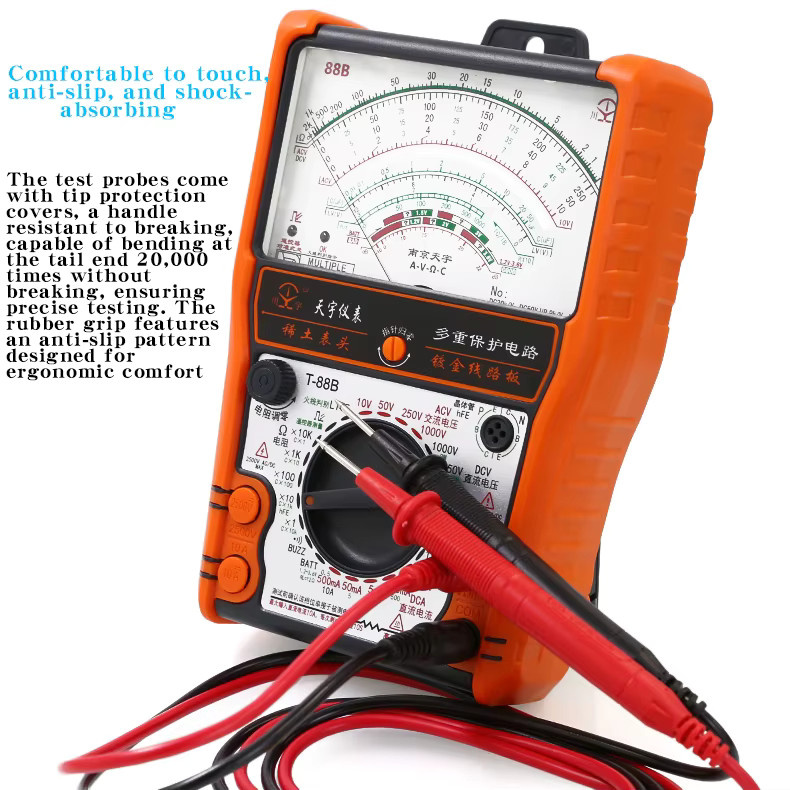 NJTY Analoges Multimeter in Orange mit hochpräzisem Summer und Überlastschutz - Bild 3
