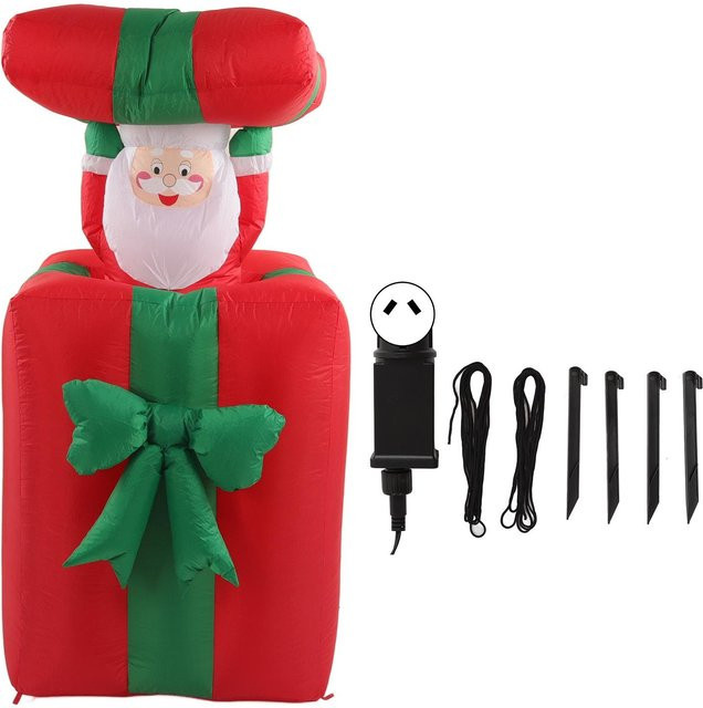 Aimo Aufblasbare Weihnachtsdekoration Santa Claus mit Geschenk, beleuchtet, Blau, Höhe: 1,5 m - Bild 1
