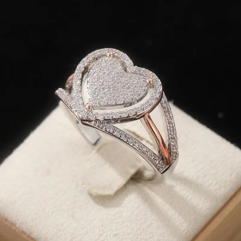 YoYo Ring, Herzform, Zirkonia, Silber, Damen, Verlobung - Bild 2