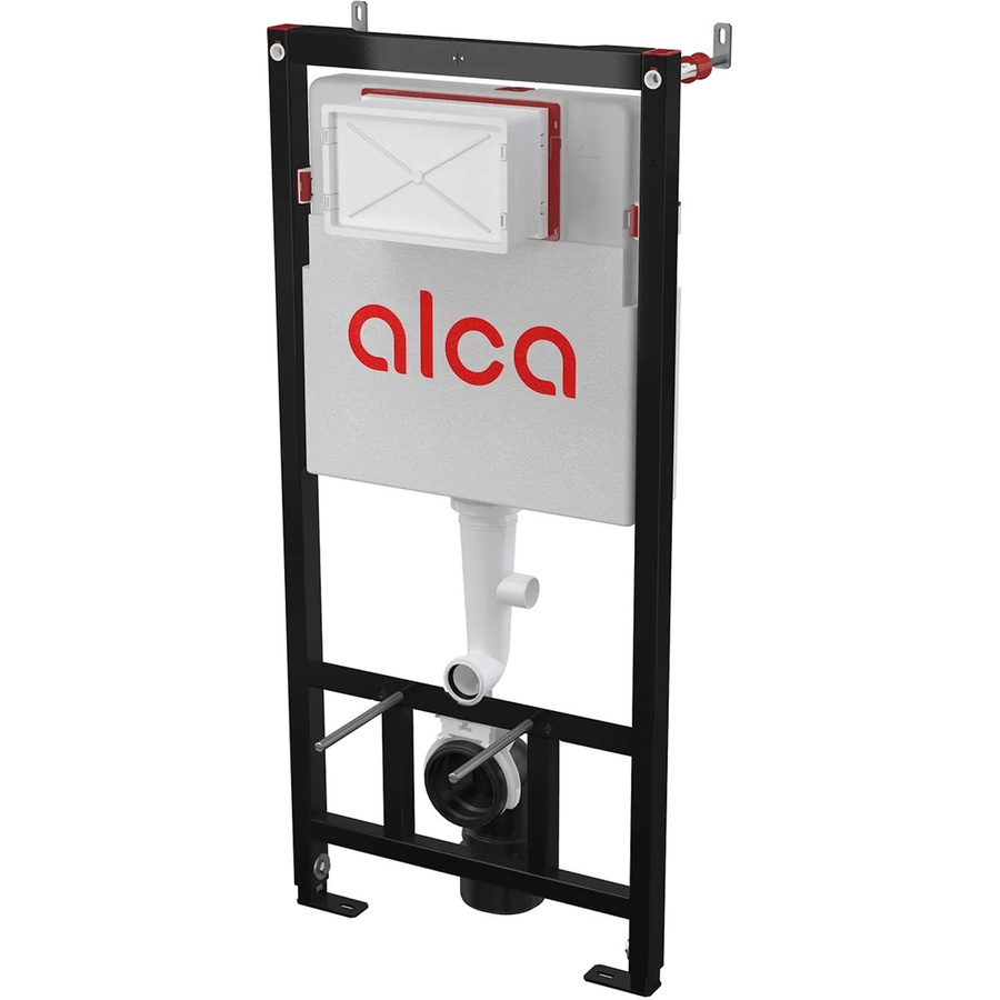 Alcadrain WC-Sanitärmodul AM121/1120 Vorwandinstallationssystem mit hygienischer Rohrspülung in Weiß, Höhe: 113,0 cm, Breite: 52,0 cm, Tiefe: 14,5 cm - Bild 2