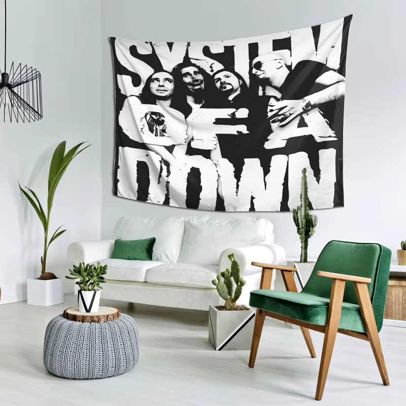 VIKAMA Nu Metal Band Wandteppich als textile Wanddekoration für dein Musikstudio oder deine Bar, Breite: 60 cm, Höhe: 40 cm - Bild 5