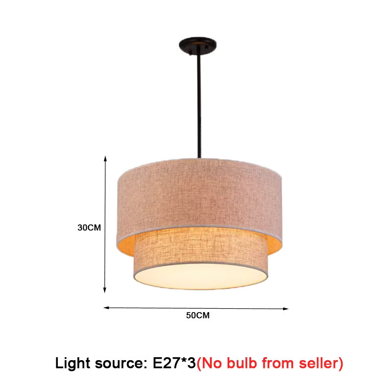 Ynhaw Moderne Pendelleuchte aus Leinen und Metall im Pastoral-Stil für Esszimmer, Wohnzimmer oder Schlafzimmer, Schwarz, Weiß oder Beige - Bild 3