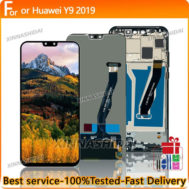 Huawei Y9 2019 STK-L21 STK-LX1 Ersatz LCD Display Touchscreen Digitizer Montage mit 6,5 Zoll TFT in Schwarz oder Blau - Bild 1
