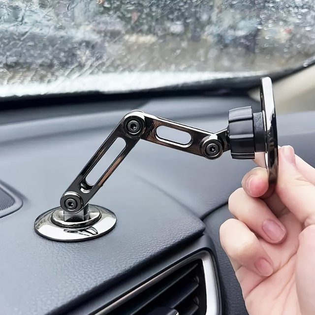 Universelle magnetische Autotelefonhalterung in Schwarz mit drehbarem Design aus wasserdichtem PC-Material für alle Smartphones - Bild 1