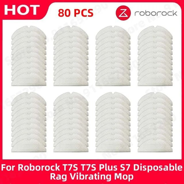 Roborock Einweg-Wischlappen Vibrationsmopp Ersatzteile in Weiß für T7S, T7S Plus und S7 Kehrroboter - Bild 1