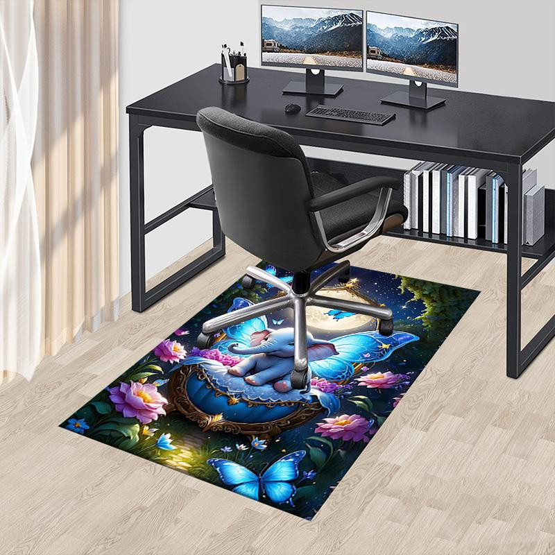 Living Need F Rutschfester Teppich mit Elefant und Schmetterling Motiv in Multicolour, B/T: 90 x 60 cm - Bild 4