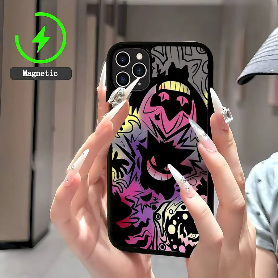 Stoßfeste MagSafe Handyhülle mit Gengar Print für iPhone 11 bis iPhone 17 Pro Max Plus in Multicolour von moetch - Bild 2