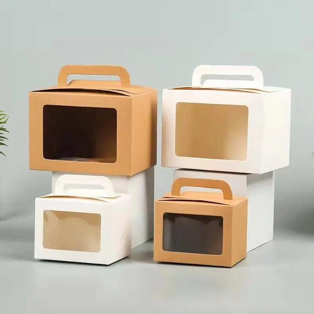 15-teilige Geschenkboxen aus Papier mit transparentem Fenster und Griff in Weiß - Bild 1