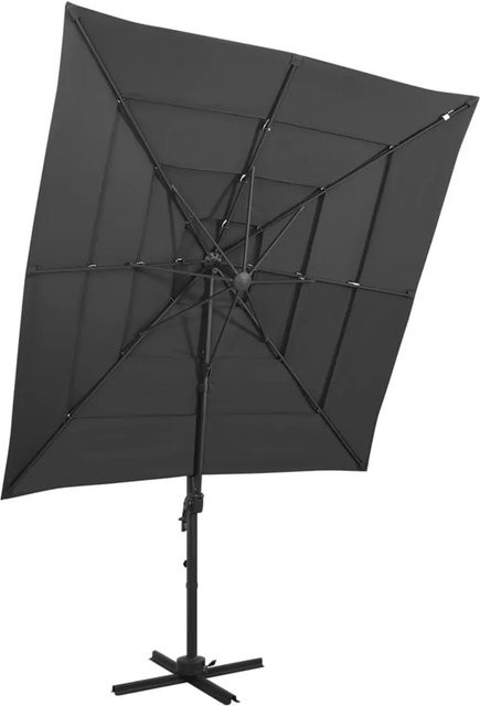 furnicato Sonnenschirm mit Aluminium-Mast in Anthrazit B: 250 cm, T: 250 cm - Bild 1