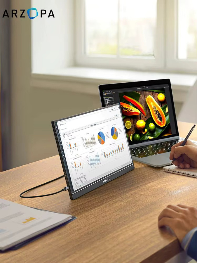 ARZOPA Tragbarer Monitor Full HD 1080P Mini Second Gaming Display in Schwarz für Laptop, PC, Mac, Xbox, PS und Switch, 14 Zoll - Bild 3