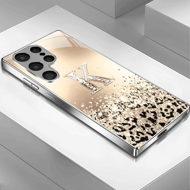 Stoßfeste Handyhülle aus galvanisiertem Glas und TPU für Samsung Galaxy S26 S25 S24 S23 S22 S21 FE Ultra Plus in Gold - Bild 1
