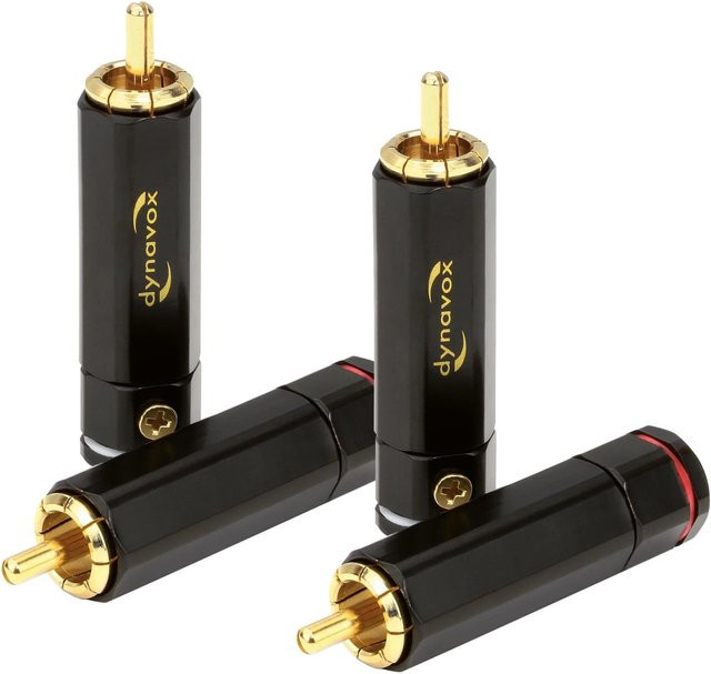 Dynavox High-End Cinchstecker 4er-Set in Schwarz, Rot und Weiß - Bild 1