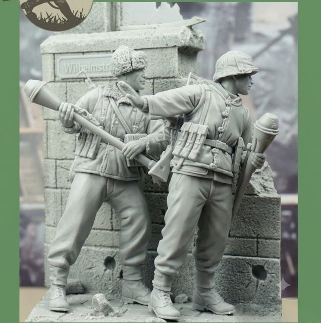 BAANFU Panzerabwehrinfanterie, Modellbausatz, 2-Mann-Militär-Miniaturskulptur, Maßstab 1:35, unmontiert, unbemalt - Bild 1