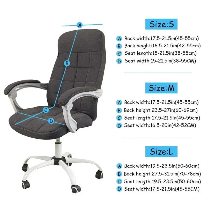 Elastischer Samt Bürostuhlbezug von Household supplies MH, rutschfester und waschbarer Sitzüberzug für Computerstühle und Gaming-Sessel mit Reißverschluss - Bild 3