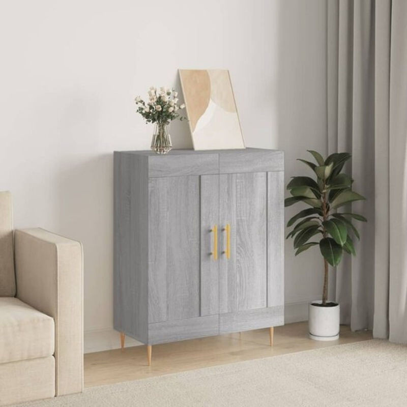 Vidaxl Sideboard in Grau aus Holzwerkstoff und Metall, Modernes Design, B/T/H: 69,5 x 34 x 90 cm - Bild 1