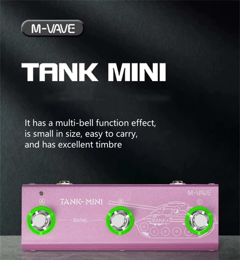M-VAVE TANK-MINI E-Gitarren-Effektpedal Multi-Effektgerät in Purple mit 21 Presets, 6 Effektmodulen und Bluetooth-Begleitung - Bild 3