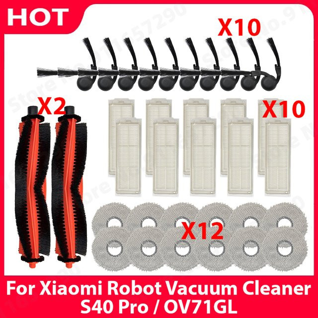 Ersatzteil-Set für Roborock S40 Pro OV71GL mit Hauptbürste, Seitenbürste, HEPA-Filter und Wischtuch - Bild 1
