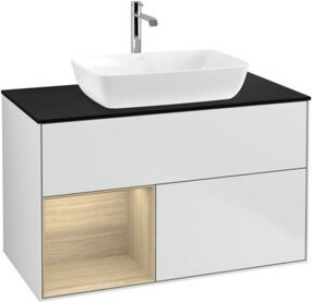 V&B Waschtischunterschrank Finion 100 in Weiß lackiert mit offenem Regal, B/T/H: 100 x 50,1 x 50,1 cm - Bild 1