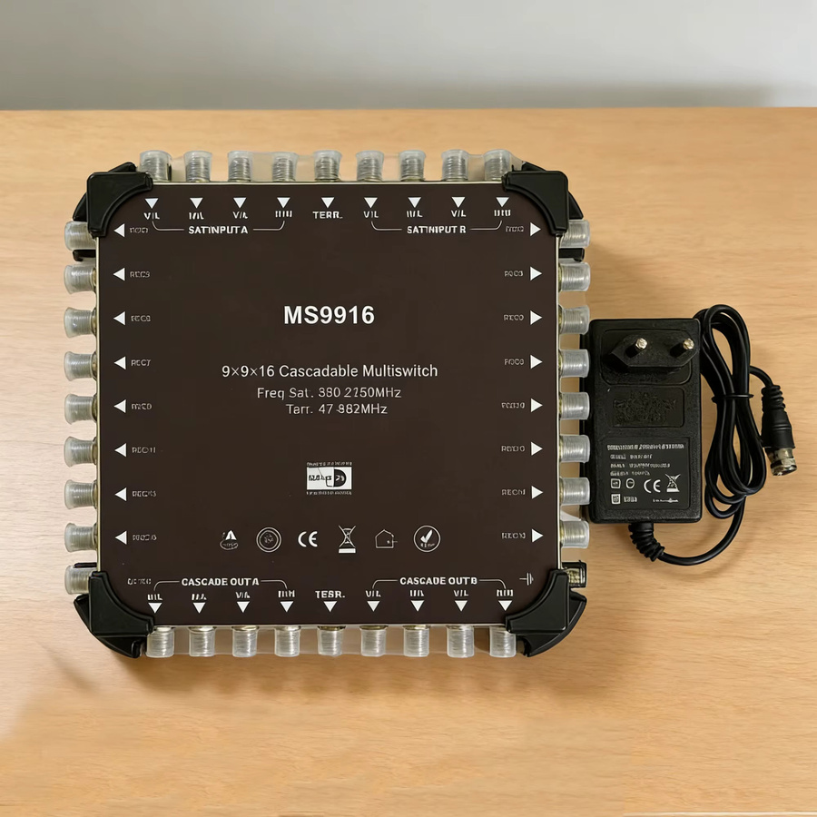 Tuoying 9-in-16-out Kaskadenschalter DiSEqC 22k Satelliten-Multischalter in Schwarz - Bild 3