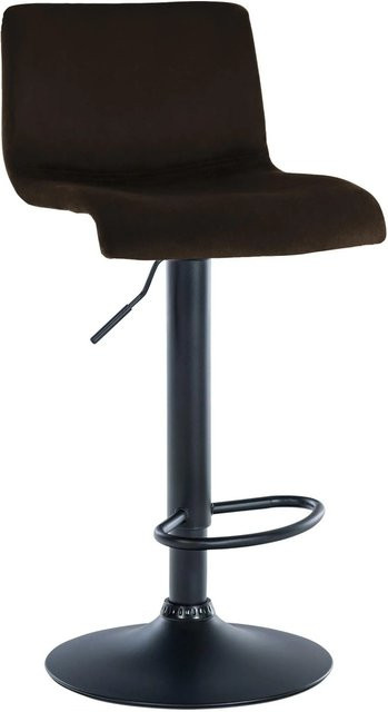 DELUKE Barhocker PESAN Barstuhl aus Samt in Braun mit Lehne, höhenverstellbar und drehbar, B/T/H: 39 x 36 x 83 cm - Bild 1