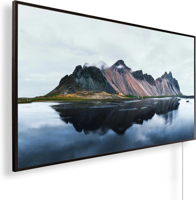 Könighaus Infrarotheizung Panorama Berg und See, Schwarz, 800 W - Bild 1
