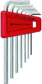PB Swiss Tools Winkelschraubendreher-Set 7-teilig mit Kunststoffhalter, rot, 0,89-4mm - Bild 1