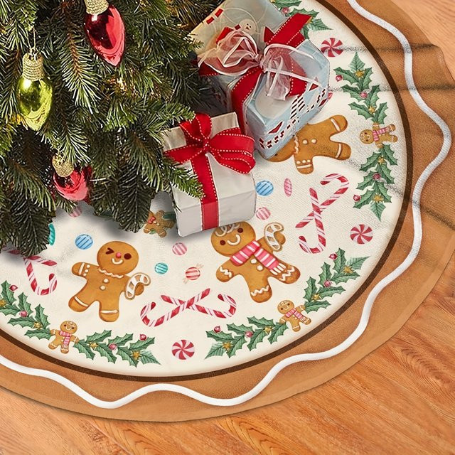 VIKAMA Weihnachtsbaum Rock mit Lebkuchenmann und Holly Kranz in Multicolor mit Cartoon Muster - Bild 1