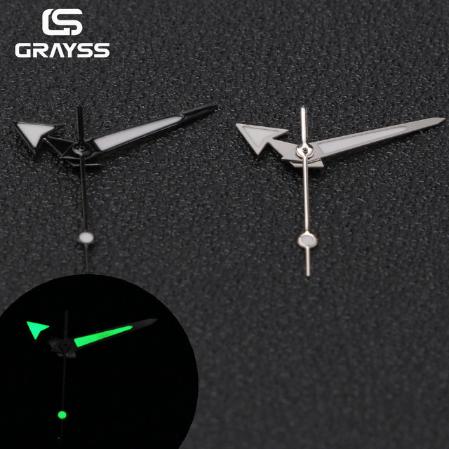GRAYSS Uhrenzeiger-Set, Pfeil-Design, Schwarz, Metall, für NH35 NH36 - Bild 1