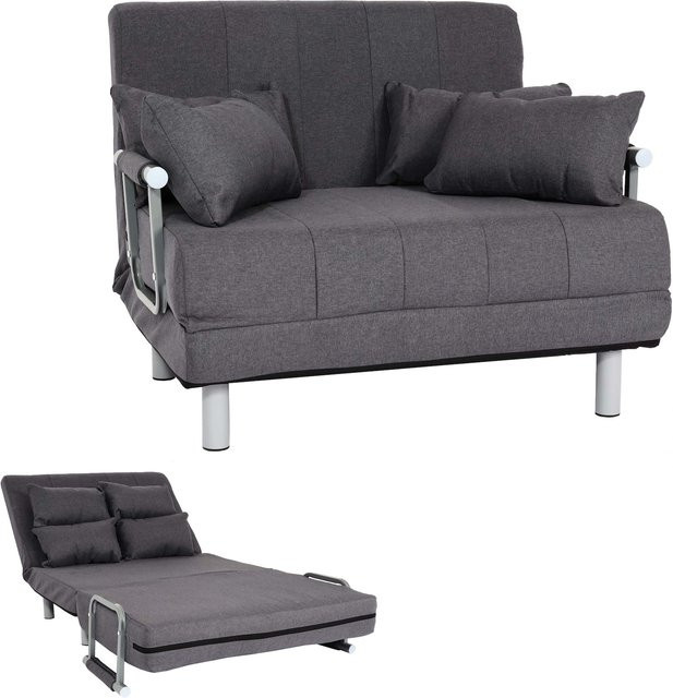 Schlafsessel MCW K29 als Klappsessel und Schlafsofa in Dunkelgrau mit Stoffbezug, Liegefläche B: 97 cm, L: 186 cm - Bild 1