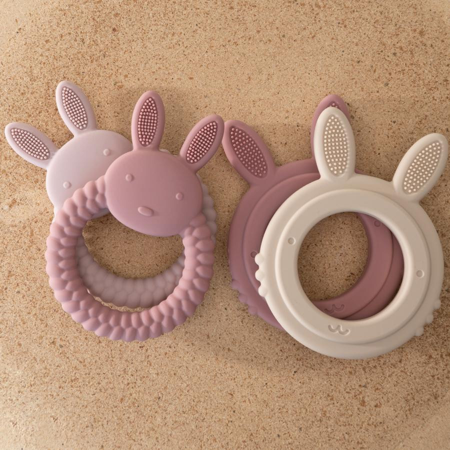 Musselin-Leben Baby Beißring Hase aus Silikon, BPA-frei, Unisex - Bild 2
