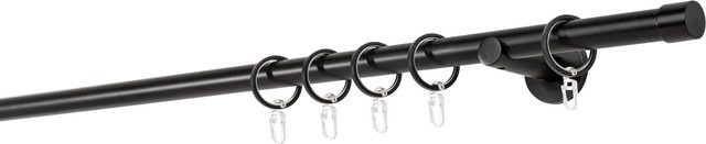 Mydeco Gardinenstange aus Metall mit Endstück Cap in Schwarz, Durchmesser: 2 cm, Länge: 360 cm - Bild 1