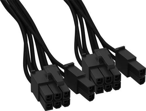 be quiet! PCIe Stromkabel Schwarz mit 2x ATX 8-Pin (6+2) und 1x 12-Pin Stecker, Länge: 0,60 m - Bild 1